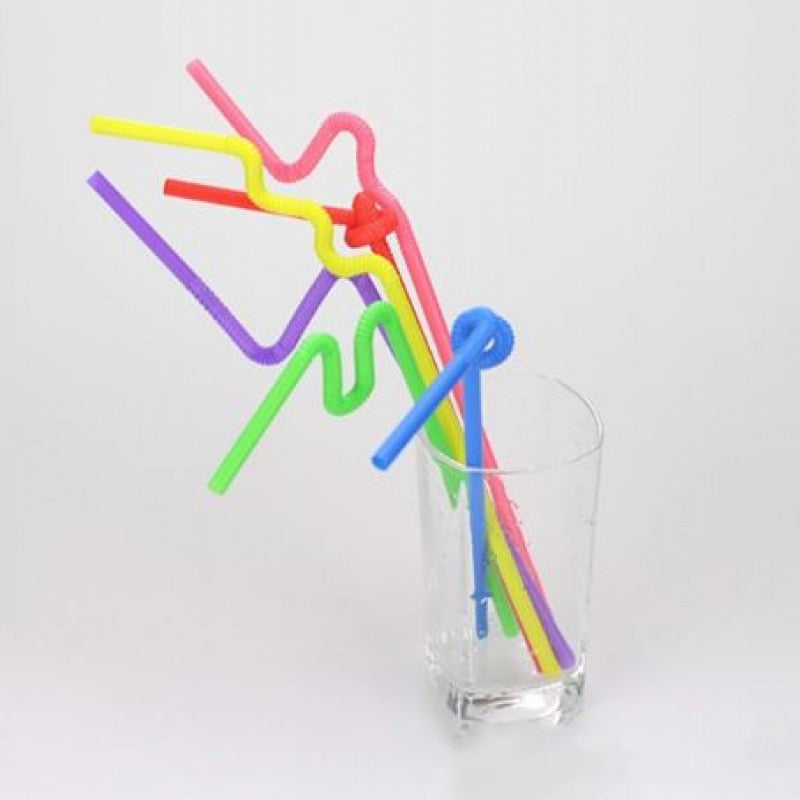 Disposable Plastic Color Straw (100 Pcs)