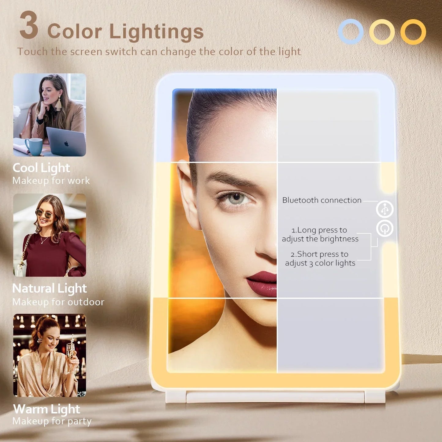 Travel Lighted Vanity Makeup Mirror