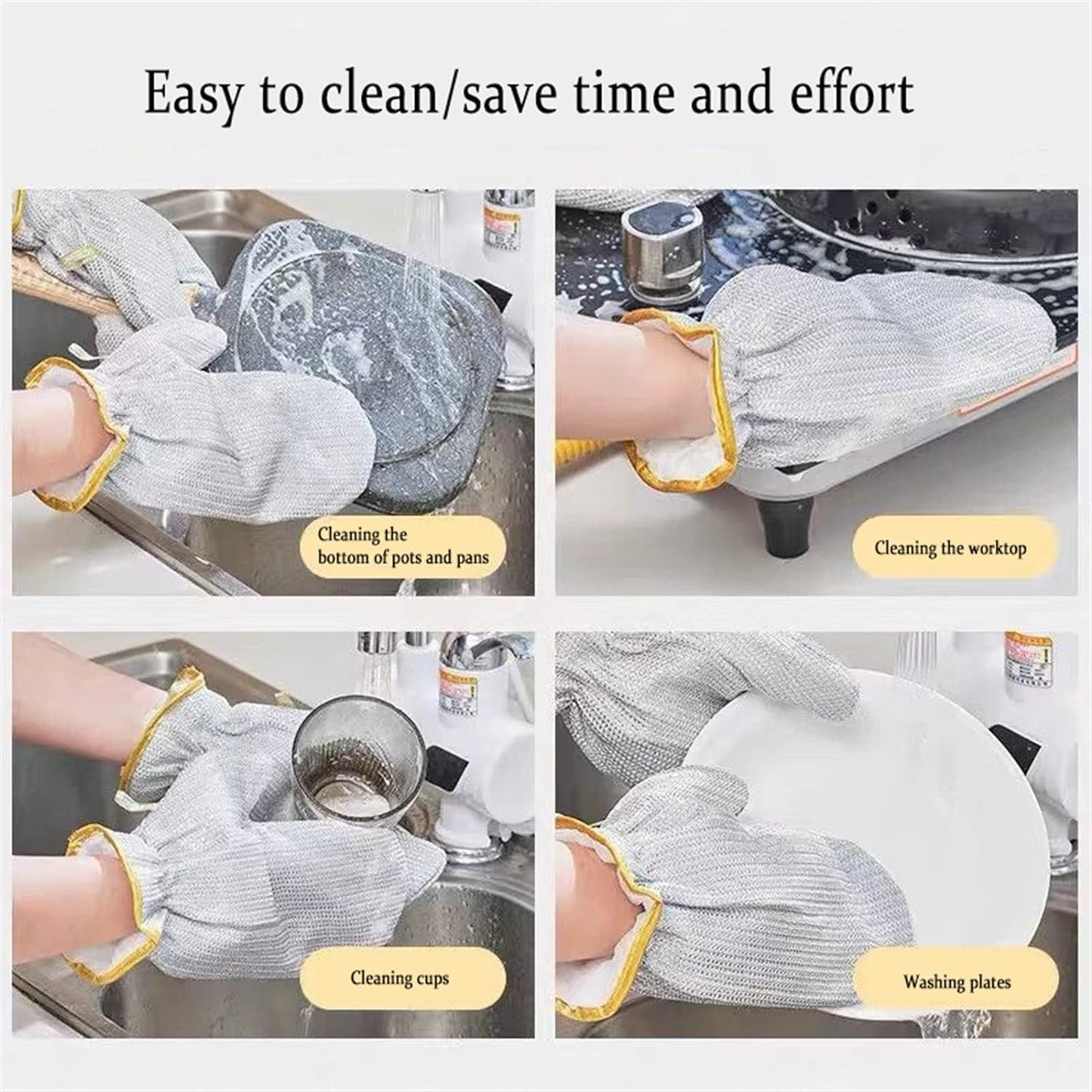 Bamboo Fiber Dish-Washing Gloves