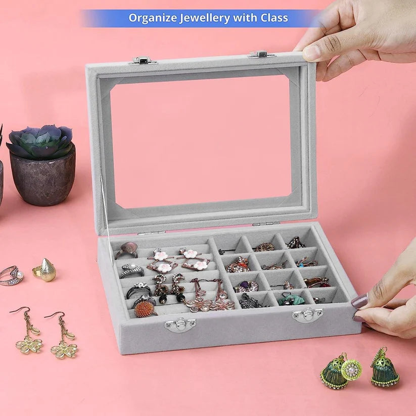 Jewelry Display Holder Earrings Necklaces Storage Organizer