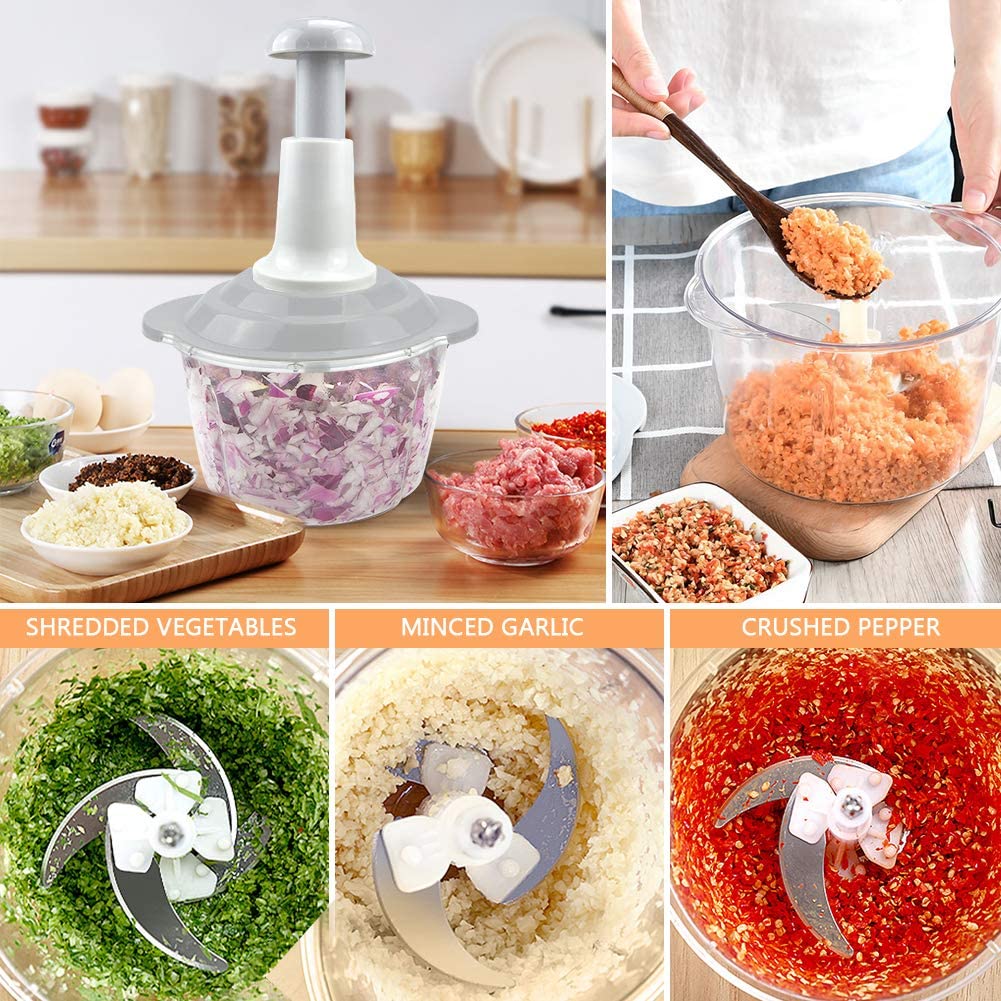 Manual Hand Push Chopper with Beater 1.5L