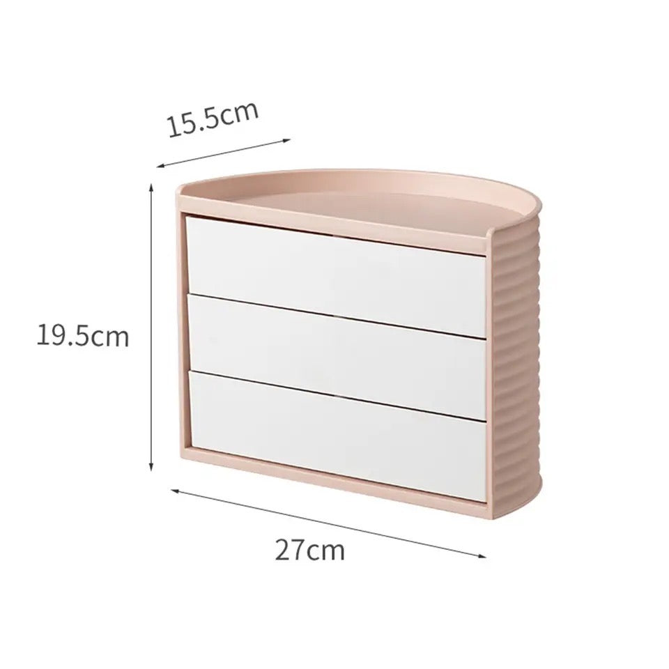 Semicircle cosmetic organizer