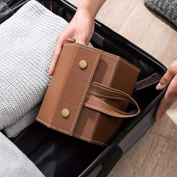 Premium Leather Foldable Sun Glasses Organizer