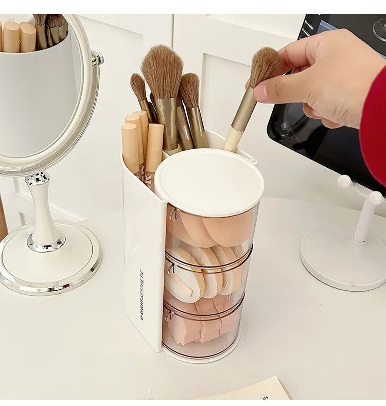 Round Rotatable Vanity Storage Makeup Organizer