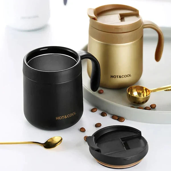 Stainless Steel Insulated Travelling Coffee Mug (Black)