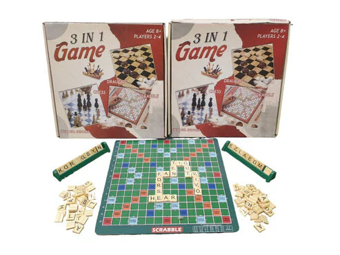3 in 1 Wooden Board Game