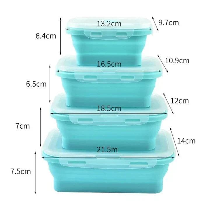 4Pcs Silicone Lunch Box
