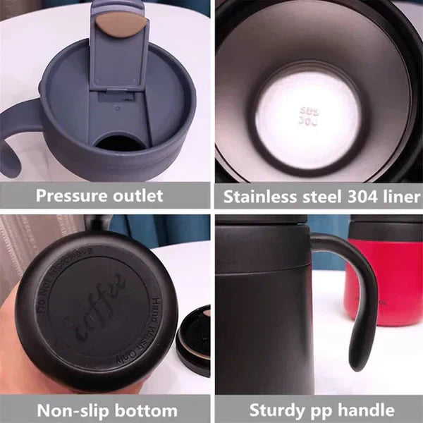 Stainless Steel Insulated Travelling Coffee Mug (Black)