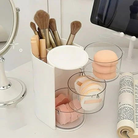 Round Rotatable Vanity Storage Makeup Organizer