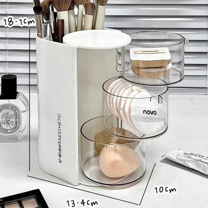 Round Rotatable Vanity Storage Makeup Organizer