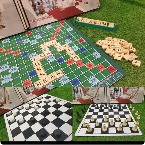 3 in 1 Wooden Board Game