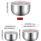 Set Of 3 Steel Fresh Bowl