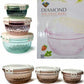 3 Pcs Acrylic Diamond Air Tight Bowls
