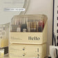 Stylish Cosmetic Organizer with Dual Shelves and Brush Holder
