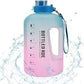 2.2 Large Capacity Travel Motivational  Water Bottle With Time Maker